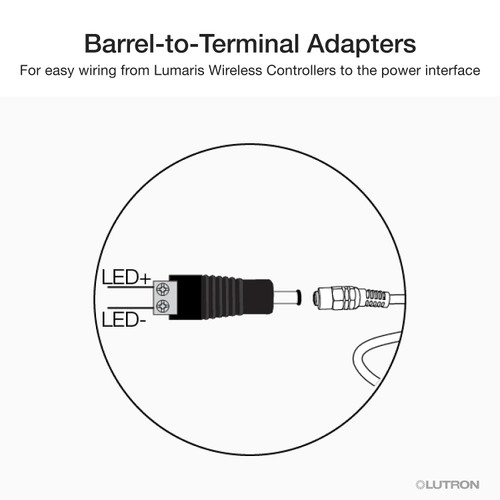 LU-BP1 Barrel-to-terminal Adapters  Lumaris Wireless Controllers