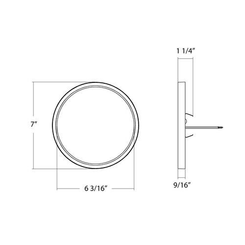 SUMO-R-7/BP 7" Slim Round Surface Mount 14W 90CRI 5CCT 120V Triac Wht 12PACK Line Drawing