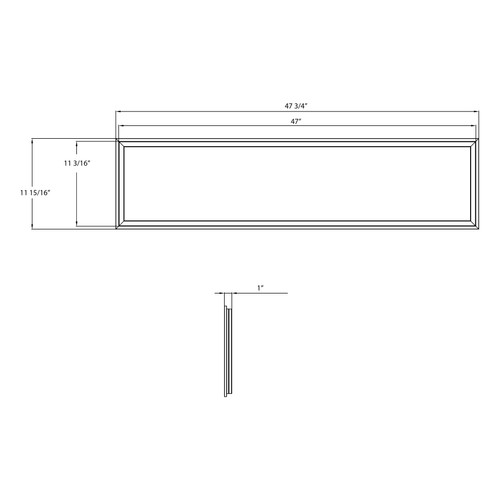 FR1X4 Frame Light 1X4 Wht 40/35/30/25/20W 3000/3500/4000/5000/6500K Line Drawing