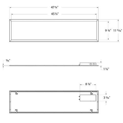EZP1X4 EZPAN 40/30/25W 3500/4000/5000K 0-10V Dim Line Drawing