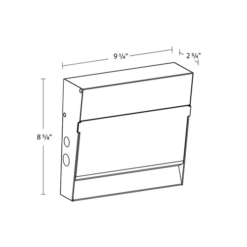C-WALLS Small Wallpack 32/25/17W 3000/4000/5000K 120-277V On-off Photocell Line Drawing