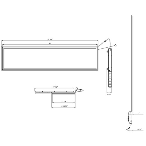FR1X4/E Frame Light 1X4 Wht Batt Backup 40/35/30/25/20W 3000/3500/4000/5000/6500K Line Drawing