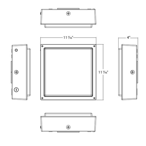 VAN34-30W/E VAN34 30/20/10W 3000/4000/5000K Drop Clear Lens Battery Backup Line Drawing