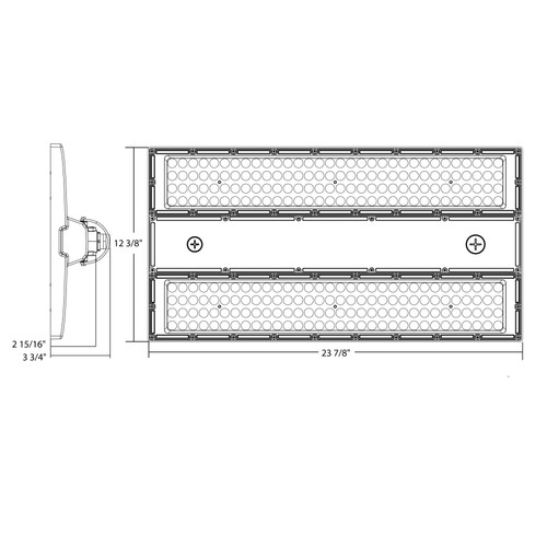 RBAY22M/480 Rbay 22 Nsf Linear High Bay 260/220/160W 3500/4000/5000K AC277V-480V Line Drawing