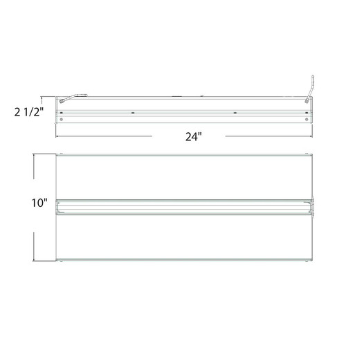 ARS/PIR/E Arbay 160/120/80W 2' FA 4000K/5000K PIR Batt Backup Line Drawing