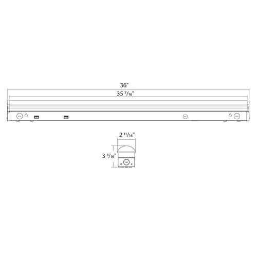SR3/LCBS/E LED Sr 3FT 30/26/22/18/14W 3500/4000/5000/5700/6500K Wht Lightcloud Line Drawing