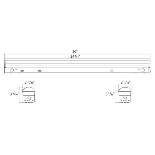 SR3/LCBS/MVS/E LED Sr 3FT 30/26/22/18/14W 3500/4000/5000/5700/6500K Wht Lightcloud Line Drawing