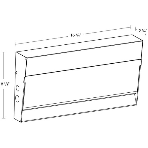 C-WALLL/LCB Large Wallpack 125/100/65W 3000/4000/5000K 120-277V On-off Photocell Line Drawing