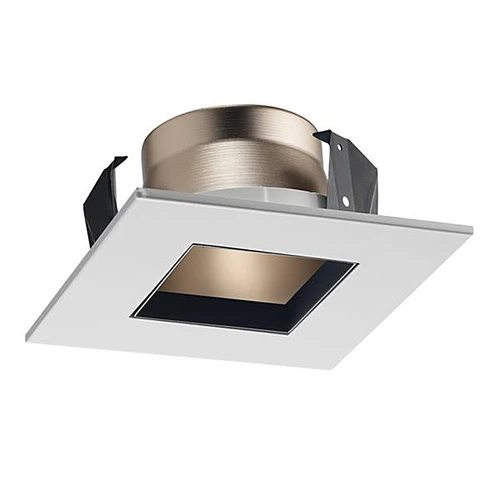 Juno 17SQ WHZWH 4" Line Voltage, LED and Fluorescent Square Downlight Trim, Wheat Haze Reflector, White Trim