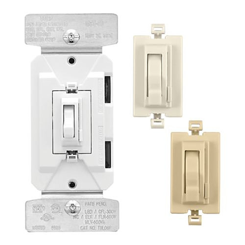 TUL06P-C2 Universal Toggle Dimmer w/ preset White/Ivory/Light Almond