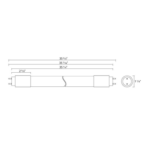 T8-12-36G-850-SD-BYP Line Drawing