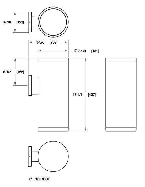 CDLED6WU-20W-80D930-S Cylinders 1738 Lumens CDLED 20W 6 Inches Wall Indirect (uplight)