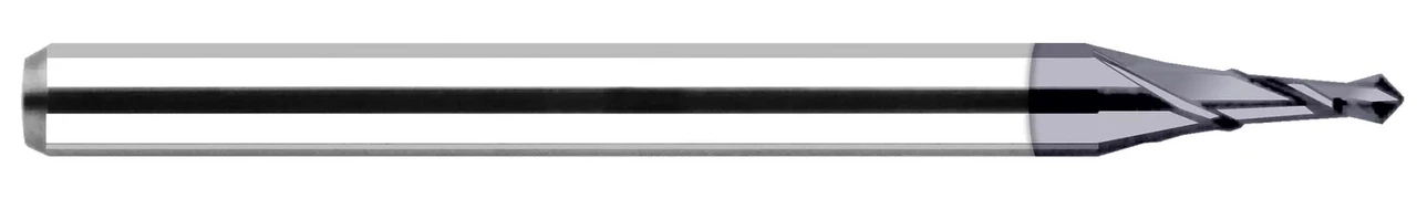 0.0470 (3/64)" DRILL DIA X 0.1410" FLUTE LENGTH- 150Â° - 2 FL - ALTIN COATED, 961147-C3  HARVEY TOOL  SKU HARTO1-961147-C3