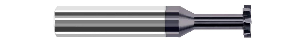 0.2500 (1/4)" CUTTER DIA X 0.0620 (1/16)" WIDTH X 0.3750 (3/8)" NECK LENGTH - STANDARD SLOTTING - 6 FL - ALTIN COATED, 972162-C3  HARVEY TOOL  SKU HARTO1-972162-C3