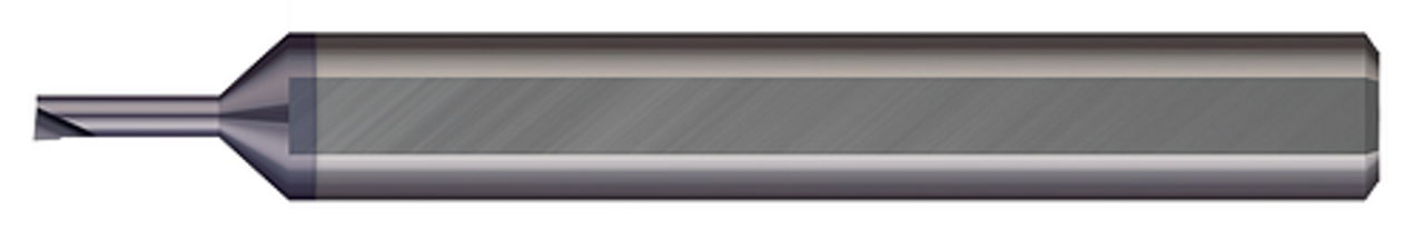 Right Hand - 0.0525" Min Bore DIA x 0.400" Max Bore Depth x 0.0700" Tooth Width x 0.0075" Projection x 1.50" (1-1/2) OAL - AlTiN Coated  MICRO 100  SKU MIC100-MBB-060400X