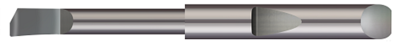 Quick Change - Right Hand - 0.0550" (1.4 mm) Min Bore DIA x 0.375" (3/8) Max Bore Depth x 1.50" (1-1/2) OAL x 0.0040" Radius  MICRO 100  SKU MIC100-QHBBC-060375-004