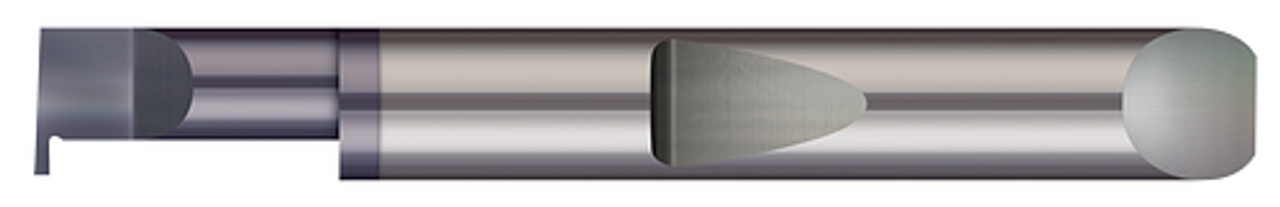 Quick Change - Right Hand - 0.3920" Min Bore DIA x 1.250" (1-1/4) Max Bore Depth x 0.1250" (1/8) Tooth Width x 0.1000" Projection x 2.50" (2-1/2) OAL - AlTiN Coated  MICRO 100  SKU MIC100-QRR-125-1250-370X