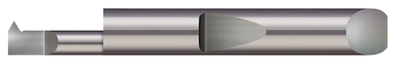 Quick Change - Left Hand - 0.1360" Min Bore DIA x 0.500" (1/2) Max Bore Depth x 0.0300" Projection x 1.50" (1-1/2) OAL x 0.002" Corner Radius #20-56  MICRO 100  SKU MIC100-QITL-120500