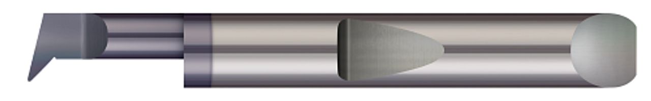 Quick Change - Right Hand - 0.1780" Min Bore DIA x 0.500" (1/2) Max Bore Depth x 0.0500" Projection x 1.50" (1-1/2) OAL x 0.005" Corner Radius - AlTiN Coated  MICRO 100  SKU MIC100-QPA5-160500X