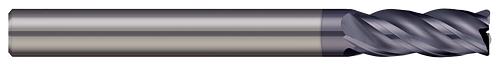 4 FL - 0.2500" (1/4) Cutter DIA x 0.020" Radius x 0.500" (1/2) LOC - AlTiN Coated  MICRO 100  SKU MIC100-VHS-250-4X