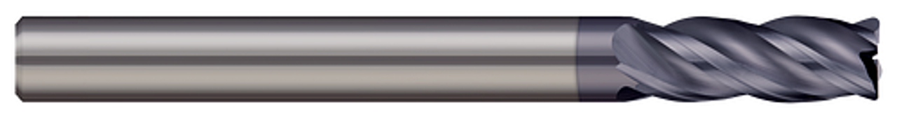 4 FL - 0.4375" (7/16) Cutter DIA x 0.020" Radius x 1.000" (1) LOC - AlTiN Coated  MICRO 100  SKU MIC100-VHM-437-4X