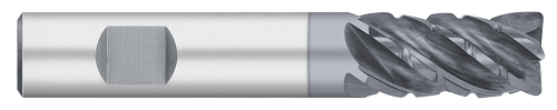 0.5000" (1/2) Cutter DIA x 0.0300" Radius x 1.0000" (1) Length of Cut Carbide Variable Index Corner Radius End Mill Chipbreaker, 5 Flutes, ALCRO-Max Coated  TITAN USA  SKU TITUS1-TC13328