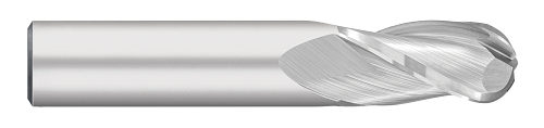 0.4375" (7/16) Cutter DIA x 1.0000" (1) Length of Cut Carbide Ball End Mill, 3 Flutes, Uncoated  TITAN USA  SKU TITUS1-TC12928