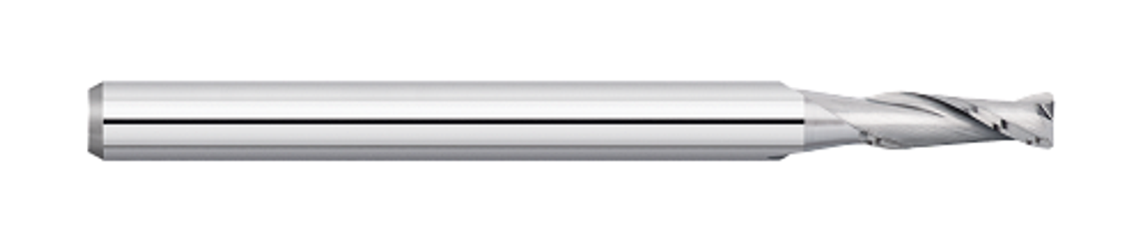 0.0310" (1/32) Cutter DIA x 0.0100" Radius x 0.0930" (3/32) Length of Cut Carbide Corner Radius End Mill, 2 Flutes, Uncoated  TITAN USA  SKU TITUS1-TC50731
