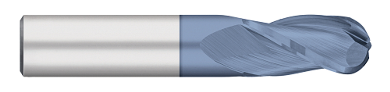 0.2344" (15/64) Cutter DIA x 0.7500" (3/4) Length of Cut Carbide Ball End Mill, 3 Flutes, AlTiN Coated  TITAN USA  SKU TITUS1-TC13215