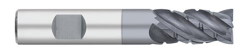 0.5000" (1/2) Cutter DIA x 0.0600" Radius x 1.2500" (1-1/4) Length of Cut Carbide Variable Index Corner Radius End Mill Chipbreaker, 4 Flutes, ALCRO-Max Coated  TITAN USA  SKU TITUS1-TC28128