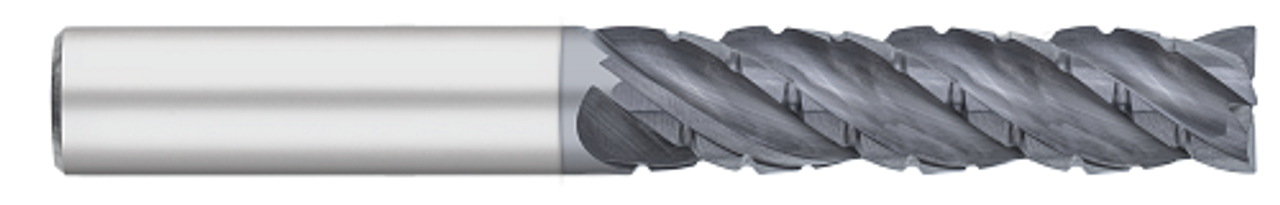 0.6250" (5/8) Cutter DIA x 0.0300" Radius x 2.2500" (2-1/4) Length of Cut Carbide Variable Index Corner Radius End Mill Chipbreaker, 4 Flutes, ALCRO-Max Coated  TITAN USA  SKU TITUS1-TC28195