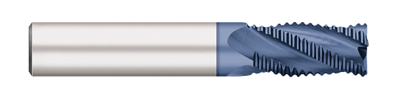 0.5000" (1/2) Cutter DIA x 1.0000" (1) Length of Cut Carbide Fine Pitch Square Rougher, 4 Flutes, AlTiN Coated  TITAN USA  SKU TITUS1-TC29533