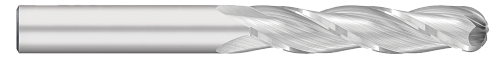 0.2500" (1/4) Cutter DIA x 1.5000" (1-1/2) Length of Cut Carbide Ball End Mill, 3 Flutes, Uncoated  TITAN USA  SKU TITUS1-TC18317