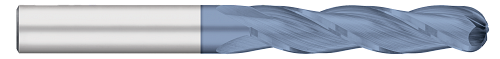 0.7500" (3/4) Cutter DIA x 3.0000" (3) Length of Cut Carbide Ball End Mill, 3 Flutes, AlTiN Coated  TITAN USA  SKU TITUS1-TC18448