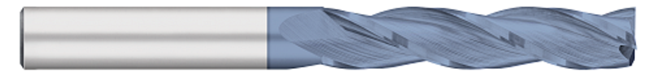 0.2500" (1/4) Cutter DIA x 1.5000" (1-1/2) Length of Cut Carbide Square End Mill, 3 Flutes, AlTiN Coated  TITAN USA  SKU TITUS1-TC17417