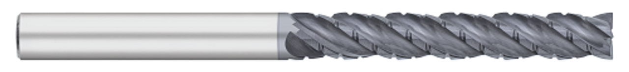 0.2500" (1/4) Cutter DIA x 0.0300" Radius x 1.5000" (1-1/2) Length of Cut Carbide Variable Index Corner Radius End Mill Chipbreaker, 4 Flutes, ALCRO-Max Coated  TITAN USA  SKU TITUS1-TC28202