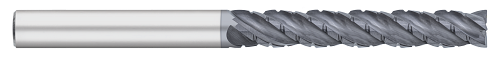 0.2500" (1/4) Cutter DIA x 0.0300" Radius x 1.5000" (1-1/2) Length of Cut Carbide Variable Index Corner Radius End Mill Chipbreaker, 4 Flutes, ALCRO-Max Coated  TITAN USA  SKU TITUS1-TC28202