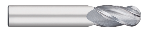 0.1250" (1/8) Cutter DIA x 0.5000" (1/2) Length of Cut Carbide Ball End Mill, 4 Flutes, Uncoated  TITAN USA  SKU TITUS1-TC65122