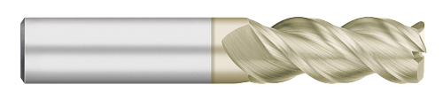 0.5000" (1/2) Cutter DIA x 0.0150" (1/64) Radius x 1.2500" (1-1/4) Length of Cut Carbide Corner Radius End Mill for Aluminum, 3 Flutes, Zrn Coated  TITAN USA  SKU TITUS1-TC65521