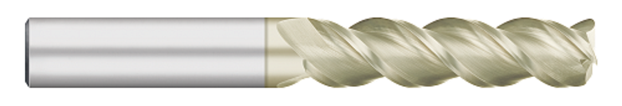 0.2500" (1/4) Cutter DIA x 0.0300" Radius x 1.2500" (1-1/4) Length of Cut Carbide Corner Radius End Mill for Aluminum, 3 Flutes, Zrn Coated  TITAN USA  SKU TITUS1-TC65541