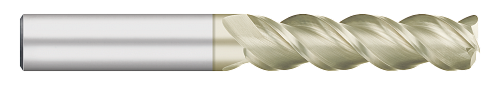 0.7500" (3/4) Cutter DIA x 0.0600" Radius x 2.5000" (2-1/2) Length of Cut Carbide Corner Radius End Mill for Aluminum, 3 Flutes, Zrn Coated  TITAN USA  SKU TITUS1-TC65557