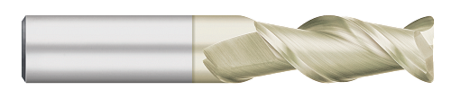 0.5000" (1/2) Cutter DIA x 0.1250" (1/8) Radius x 1.2500" (1-1/4) Length of Cut Carbide Corner Radius End Mill for Aluminum, 2 Flutes, Zrn Coated  TITAN USA  SKU TITUS1-TC62507