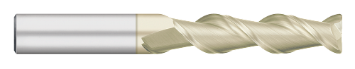 0.6250" (5/8) Cutter DIA x 0.0150" (1/64) Radius x 2.3750" (2-3/8) Length of Cut Carbide Corner Radius End Mill for Aluminum, 2 Flutes, Zrn Coated  TITAN USA  SKU TITUS1-TC62535