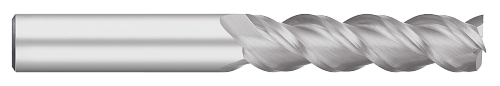 0.3750" (3/8) Cutter DIA x 1.5000" (1-1/2) Length of Cut Carbide Square End Mill for Aluminum, 3 Flutes, Uncoated  TITAN USA  SKU TITUS1-TC63424