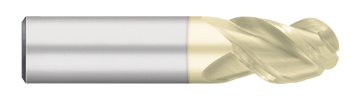 1.0000" (1) Cutter DIA x 1.7500" (1-3/4) Length of Cut Carbide Ball End Mill for Aluminum, 3 Flutes, Uncoated  TITAN USA  SKU TITUS1-TC63123