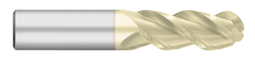 0.5000" (1/2) Cutter DIA x 2.0000" (2) Length of Cut Carbide Ball End Mill for Aluminum, 3 Flutes, Uncoated  TITAN USA  SKU TITUS1-TC63135