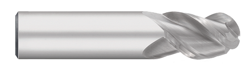 0.2500" (1/4) Cutter DIA x 0.7500" (3/4) Length of Cut Carbide Ball End Mill for Aluminum, 3 Flutes, Zrn Coated  TITAN USA  SKU TITUS1-TC63147