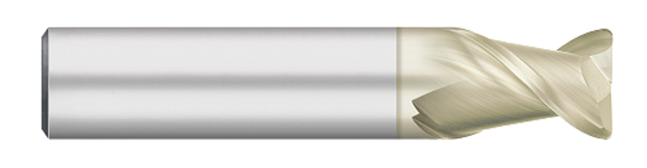0.7500" (3/4) Cutter DIA x 0.0150" (1/64) Radius x 1.0000" (1) Length of Cut Carbide Corner Radius End Mill for Aluminum, 2 Flutes, Zrn Coated