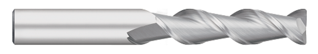 0.5000" (1/2) Cutter DIA x 0.0300" Radius x 2.0000" (2) Length of Cut Carbide Corner Radius End Mill for Aluminum, 2 Flutes, Uncoated  TITAN USA  SKU TITUS1-TC62451