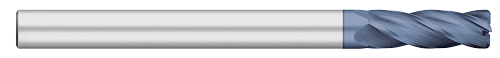0.3750" (3/8) Cutter DIA x 0.0100" Radius x 1.7500" (1-3/4) Length of Cut Carbide Corner Radius End Mill, 4 Flutes, AlTiN Coated  TITAN USA  SKU TITUS1-TC74688